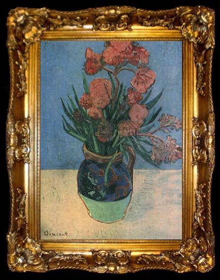 framed  Vincent Van Gogh Vase with Oleanders, ta009-2